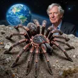 new discovered alien spider from planet uranus, being featured on planet earth iii series voiced by attenborough