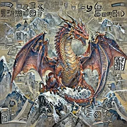a giant red dragon sitting on blizzardy mountains, Matte painting , detailed painting, made by Greg Rutkowski, 4k resolution, atmospheric, extremely high detail