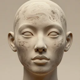 beautiful face made with abstract fractal patterns, structural skin, clay render, rendered in octane, venation, voronoi patterns