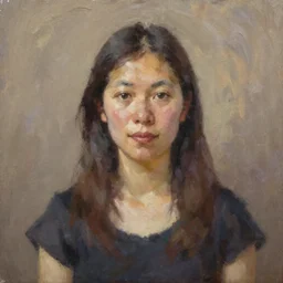 portrait of an taiwanese woman ( 3 5 ) from taiwan in 2 0 2 1, an oil painting by ross tran and thomas kincade