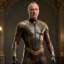 saul goodman wearing a latex suit, artstation, 3 d render, unreal engine, cinematic, 3 5 mm, 8 k, cinematic lighting, global illumination, ray tracing reflections, insanely detailed and intricate, elegant, ornate, super detailed