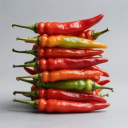“ ghost peppers stacked up in the style of the art of hylics ”