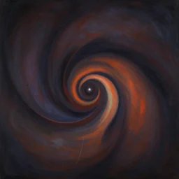 cosmic folding in spacetime by marina apollonio, spooky autumnal colours, expressionist, minimal, spiral form
