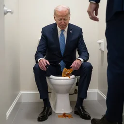 joe biden throwing up in a toilet