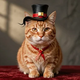 Orange Persian tabby disguised as Salvador Dalí, by Salvador Dalí