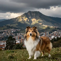 a photo of a sheltie in monserrate bogota