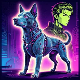 geodesic dog vector art futuristic japanese backlight cyberpunk by atey ghailan roy lichtenstein andy warhol pop art, bladerunner, pixiv contest winner, cyberpunk style, cyberpunk color scheme, mechanical, high resolution, hd, intricate detail, fine detail, 4 k