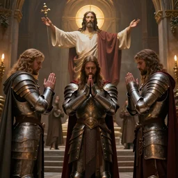 people in fantasy armor praying to rngeesus