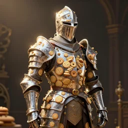 knight but its armor is made of cake and cookies, artstation, cgsociety, ambient lighting