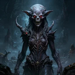 portrait of nyarlathotep by Sylvain Sarrailh and Tyler Edlin, cosmic horror, digital art, trending on artstation, HD, 8K, highly detailed, good lighting, beautiful, epic, masterpiece, surreal, detailed, sharp,-H 704
