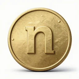 coin with the letter n, 3 d, concept art, octane,