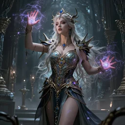photo-full-body-portrait of beautiful sasha grey as a fearless goddess with magical powers doing a dangerous summoning spell, style of Midjourney, stylized, 8k high details, detailed and intricate, elegant, ornate, horror, elite, ominous, haunting, beautiful digital painting, cinematic, cgsociety, artstation, octane render, 8k, unreal engine