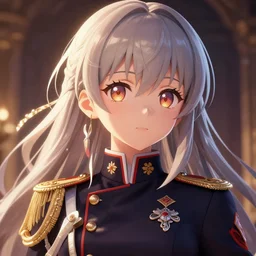 reis gremory as an anime girl with a military uniform, by range murata, ross tran, artisanal art, magical trending on artstation, volumetric lighting, cute - fine - face, intricate detail, by murata range