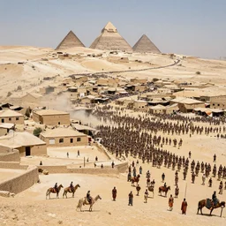 a vast roman army pillages an egyptian village