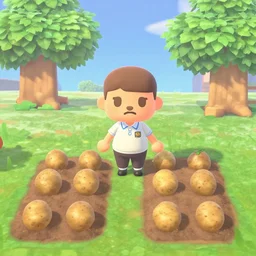 a crop of potatoes in animal crossing