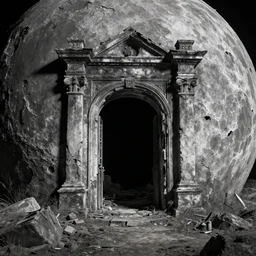 ruined dungeon entrance on the moon
