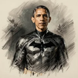 Obama as Batman, sketched by Rafael Albuquerque