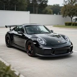 a black porsche 9 1 1 gt 3, photo, 4 k