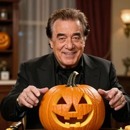 photograph of danny devito cosplaying as a pumpkin, 4 k