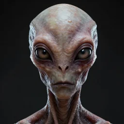 portrait of a space alien, varying detailed skin, octane render, piercing glowing eyes, realistic render, detailed, ugly, slimy unreal engine, symmetrical!!, greg rutkowski and ruan jia, cinematic