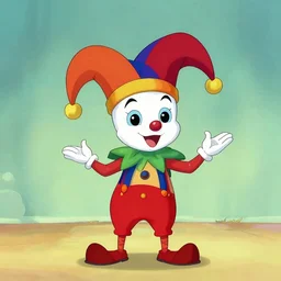 “ playful animated, cartoon, jester”