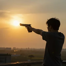 so he shot at the sun with a gun