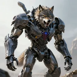 an angry cyborg wolf apex predator. robotic parts, mech, intricate, epic lighting, cinematic composition, hyper realistic, 8 k resolution, unreal engine 5, by artgerm, tooth wu, dan mumford, beeple, wlop, rossdraws, james jean, marc simonetti, artstation
