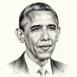 portrait of obama, pencil sketch