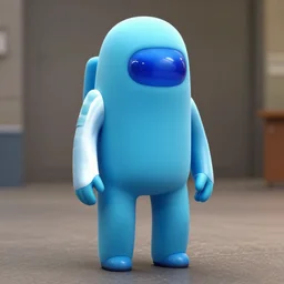 ham in a cyan among us costume
