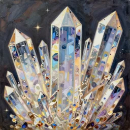 anime, crystals, intricate oil painting by greg rutkowski, trending on artstation