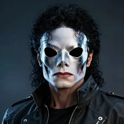 michael jackson wearing a cyberpunk mask, 8 k, octane render, hyperrealistic, high quality render