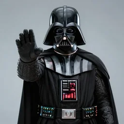 darth vader fliping off camera, portrait, accurate anatomy, accurate hands, highly detailed, digital art, epic,