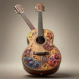 a guitar made out of fractals, real life image, hd, high detail