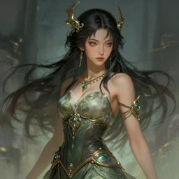 asian earth elemental goddess, slice of life, highly detailed, digital painting, artstation, concept art, sharp focus, illustration, cinematic lighting, art by artgerm and greg rutkowski and alphonse mucha