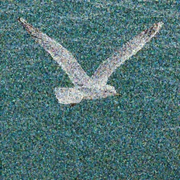 simmetrical photo of a seagull flying seen exactly from above. Watching down. Seagull seen from above. 4k still award winning. Pleasant look and colors. Sea on the background.