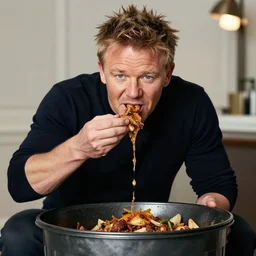 gordon ramsay eating the food from the trash