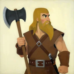 portrait painting of a fantasy dwarf fighter with a huge iron axe, medium shot, asymmetrical, profile picture, organic painting, sunny day, bold shapes, hard edges, by ralph bakshi