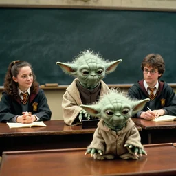a film still of the professors yoda and leia teaching a class in harry potter
