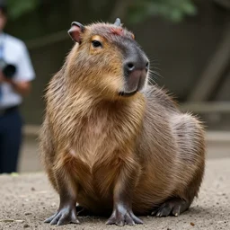 a capybara giving a press conference, reuters, high quality, sigma 85mm, 4k