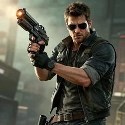 michael cera in black ops 2 zombies holding ray gun, hd action screenshot