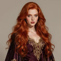 shallan davar. young woman with beautiful long red hair. rich, fancy clothes. portrait. highly detailed, sharp focus, illustration, concept art, artgerm style, character design
