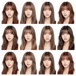 female hairstyles, various colors, random models