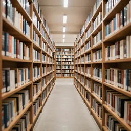 Infinite tunnel made of bookshelfs, professional photography