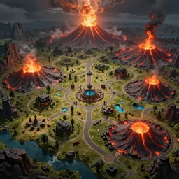 dnd volcanos battle map layout
