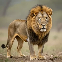 A photograph of bear lion chimera.