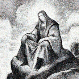 a wise prince with long hairs sitting  on a rock, swirly clouds in the background, art by James Jean and Wayne Barlowe and moebius, black and white ink, high details , cinematic, cgsociety 8k
