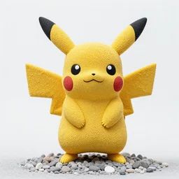 Pikachu Sculpture made out of pebbles