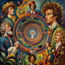 don juan's psychedelic trip in the 1 2 th dimension turned inside out of being, extremely high details quality, norman rockwell, viktor safonkin, dariusz zawadzki, bruce pennington, larry elmore, intricate details, hyperrealistic oil painting on canvas, deep depth field, hd, hdr, 4 k, 8 k