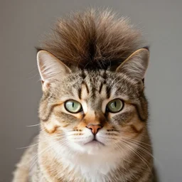 cat with the world's largest pompadour on its head