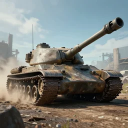stylized gritty massive tank battle from a ground level view unreal engine 5